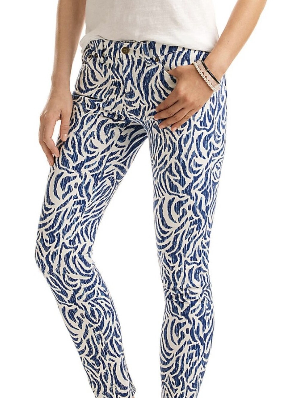 Vineyard Vines nautical zebra print skinny jeans - Sz 2 - NWOT